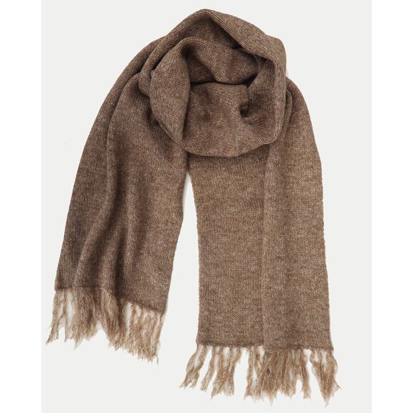 Fabric Junkies Alpaca and Merino Wool Knit Scarf - FAWN